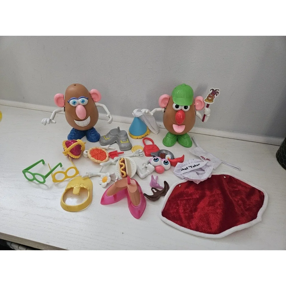 Vintage 1985 Era Hasbro Preschool Mr. Potato Head Lot With Accessories